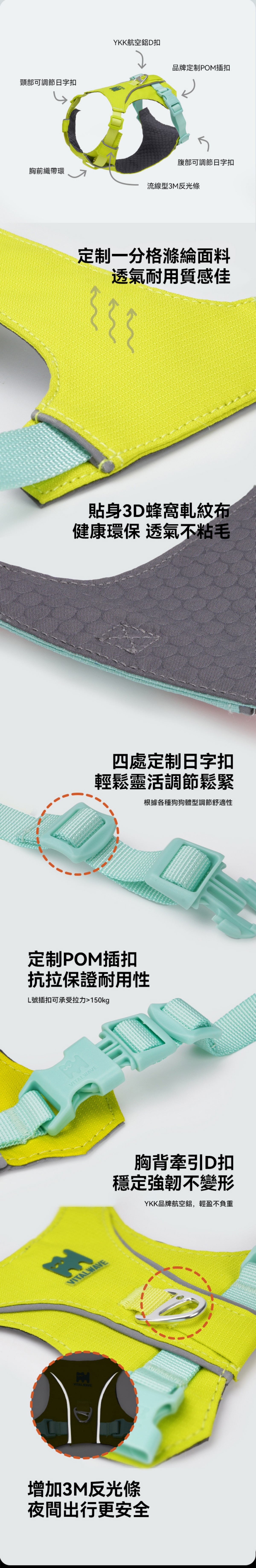 VITAL WAVE 煥彩羽感胸背帶 （兩爪）